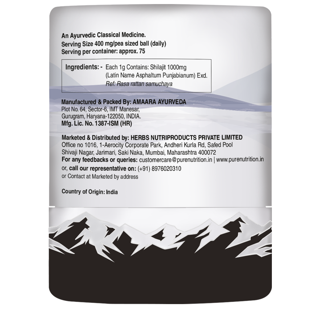 Pure Himalayan Shilajit Resin 20g Authentic Mineral Extract