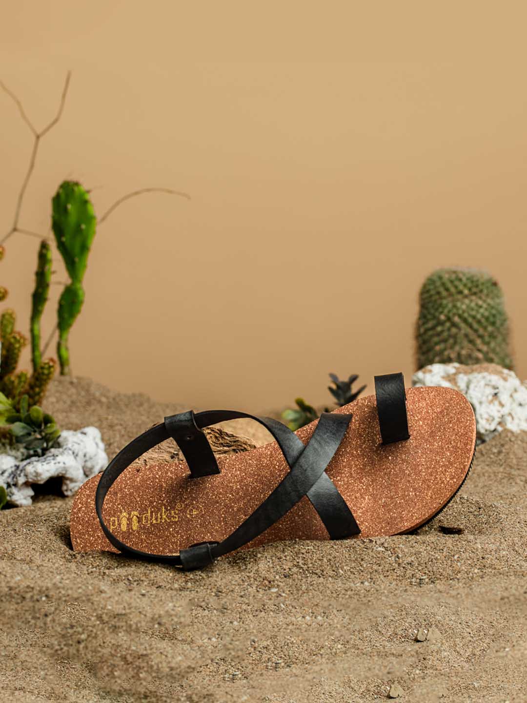 Sko Slingback Brown Cork Sandals for Women