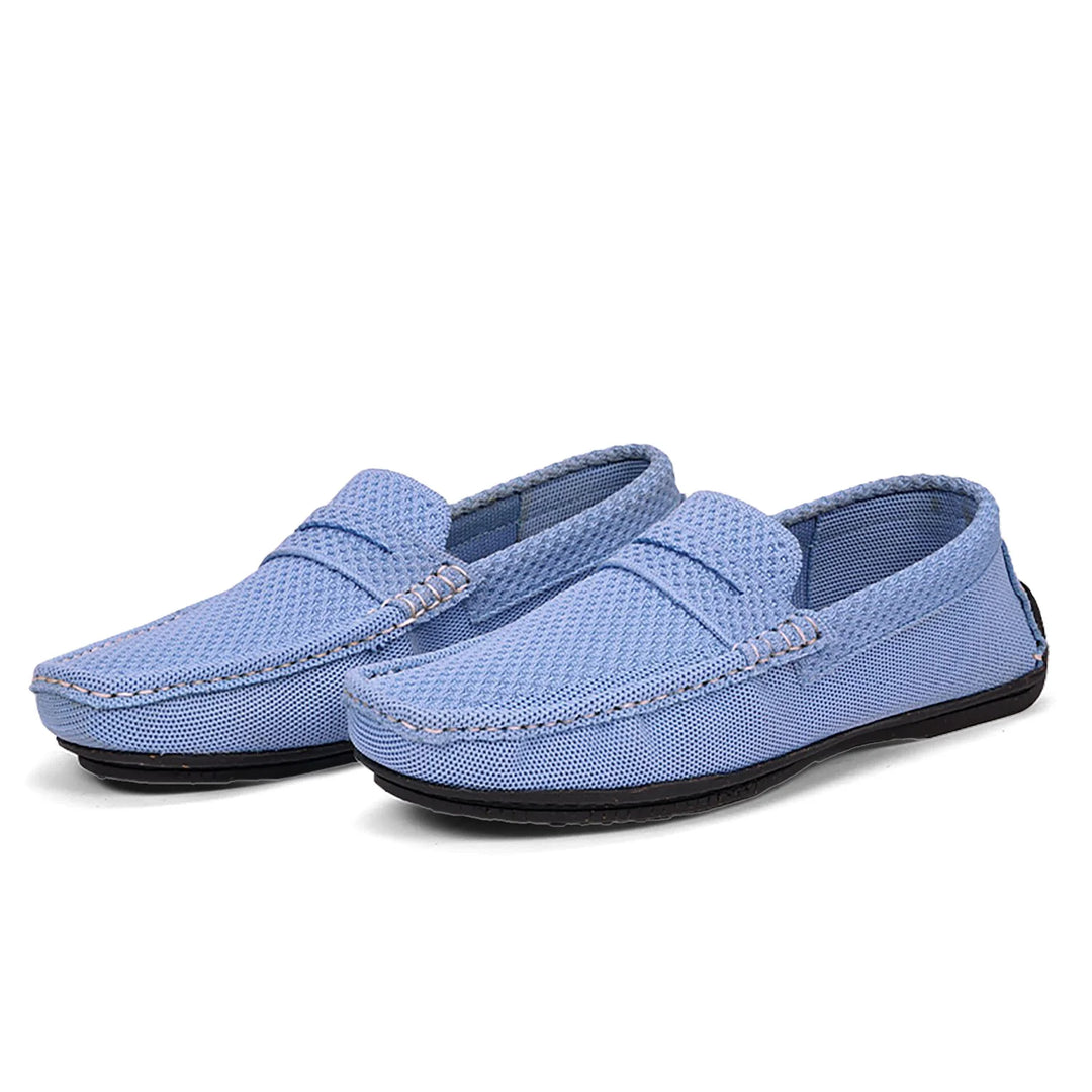 Greensole sky blue moc mens shoes loafers