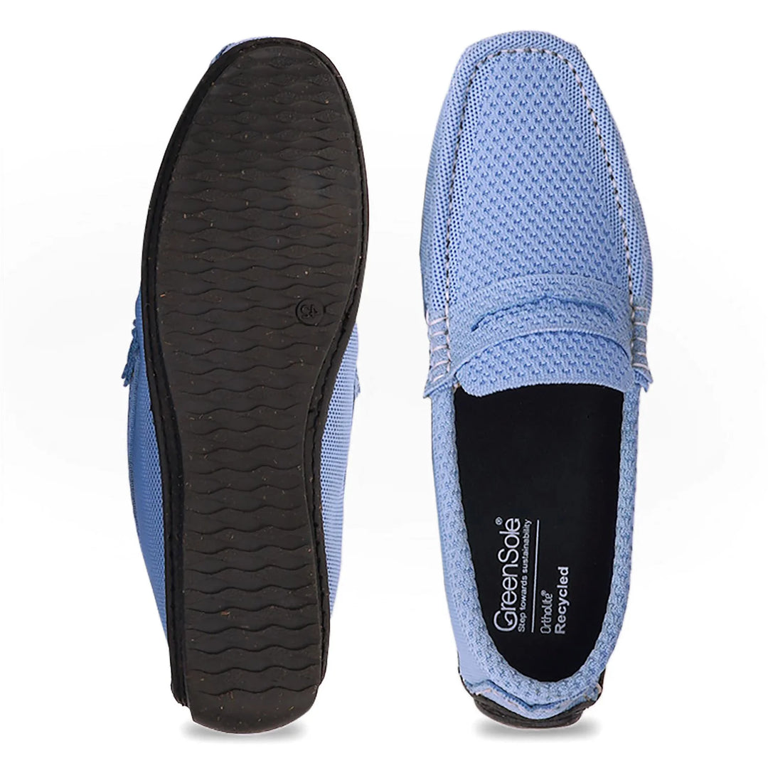 Greensole sky blue moc mens shoes loafers