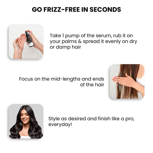 ThriveCo Frizz Tamer Smoothing Hair Oil Serum | For Smooth & Frizz-Free Hair | Hydrates Frizzy, Dry & Dull Hair | For Men & Women | 30ml