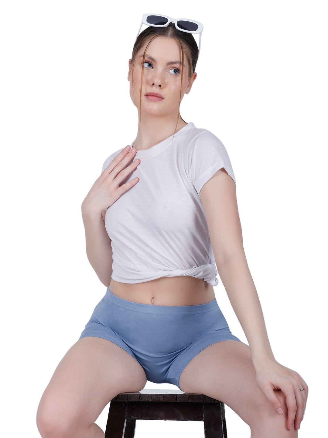 Bamboo Fabric boyshorts panties for women | Peach & Blue | Pack Of 2
