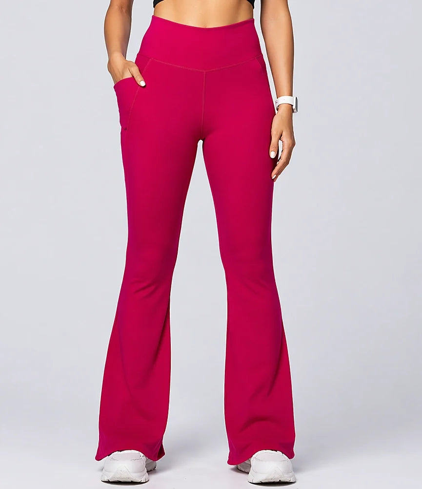 Women Bamboo Fabric Bell Bottom Yoga Pants | High Waist Bootcut Stretch Gym & Lounge Wear