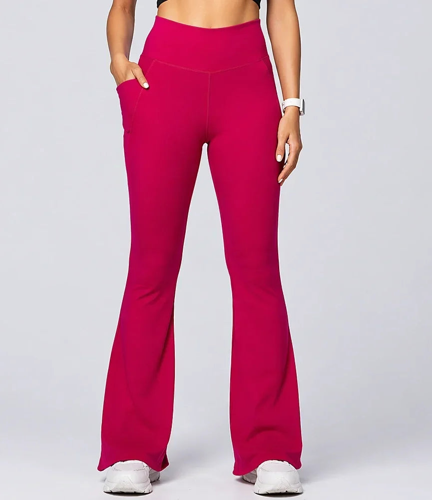 Women Bamboo Fabric Bell Bottom Yoga Pants | High Waist Bootcut Stretch Gym & Lounge Wear