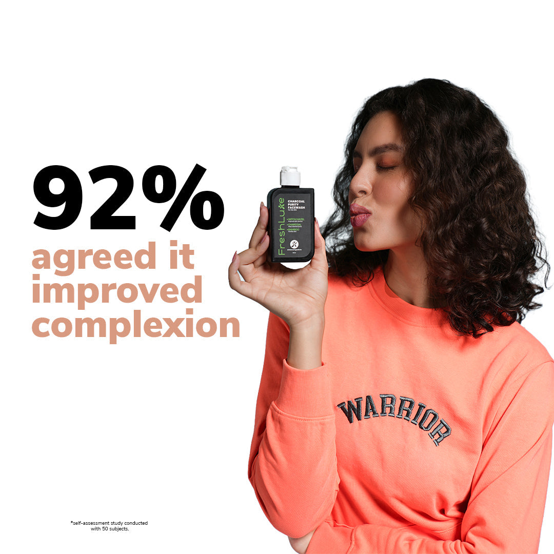FreshLuxe Pollution Free Skin Combo | AYUSH-Approved | Charcoal, Vitamin C & Neem-Aloe Shampoo for clear and pollution-free skin.