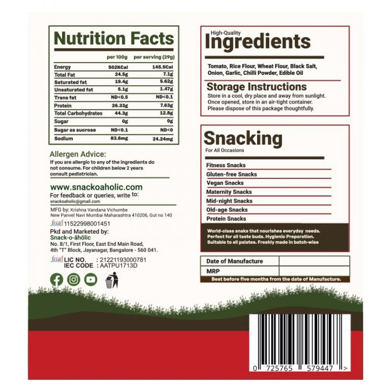 Snack-O-Aholic Spicy Tomatosters Pack of 3