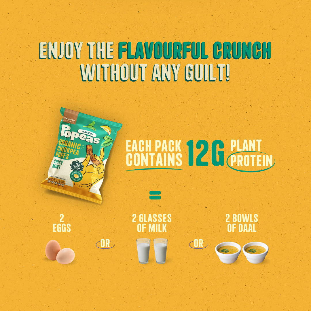 NOURISH ORGANICS Spicy Mint Protein Puffs – Pack of 4 (60G)