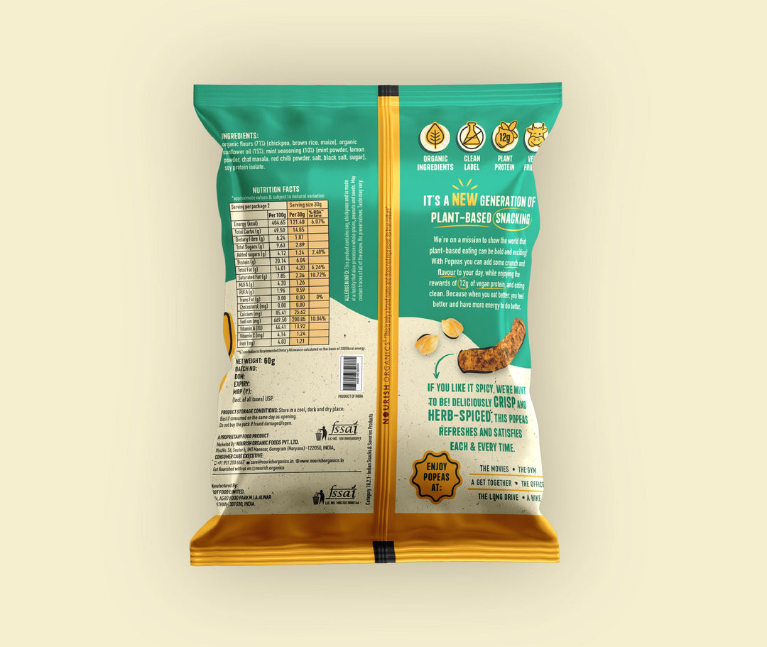 NOURISH ORGANICS Spicy Mint Protein Puffs – Pack of 4 (60G)