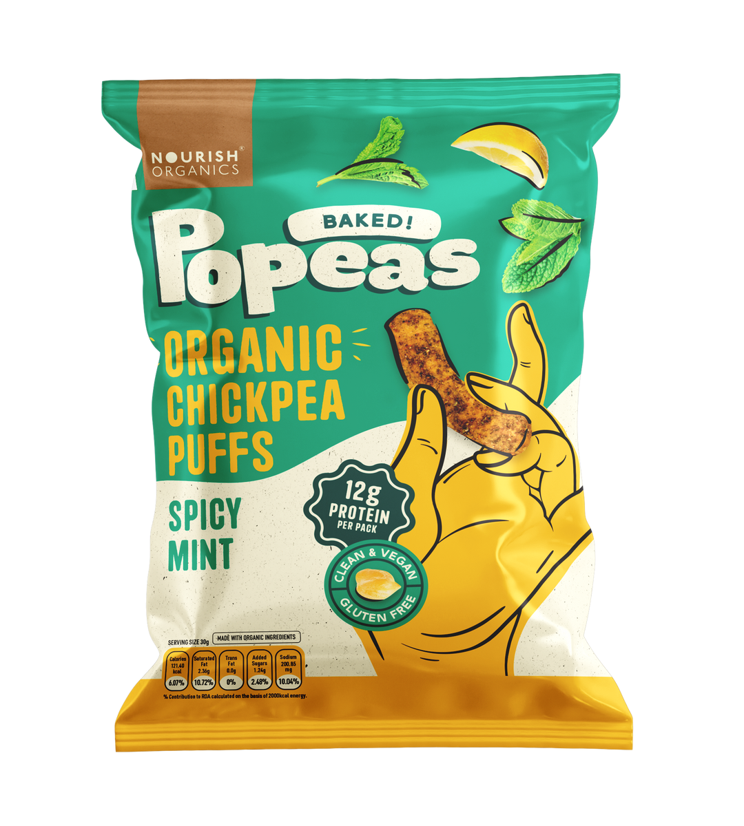 NOURISH ORGANICS Popeas Snack Hamper - Guilt-Free Crunchy Peas (Pack of 8)