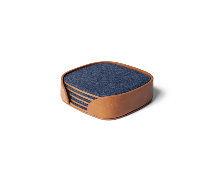 Squircle Felt Coaster Set( Blue,Grey)