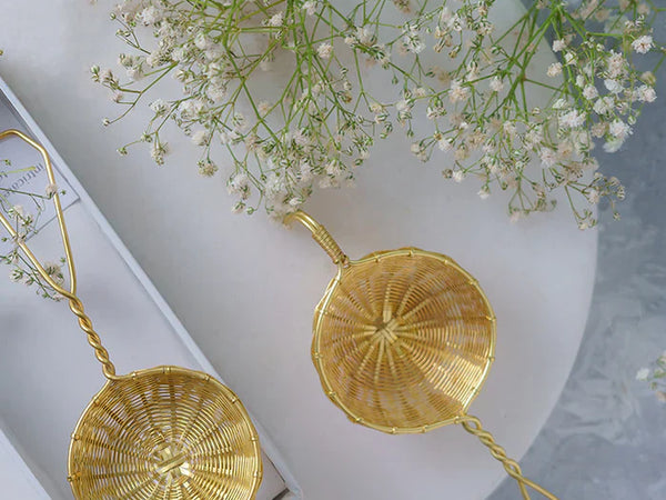 Lluvia Tea Brass Wire Tea Strainer