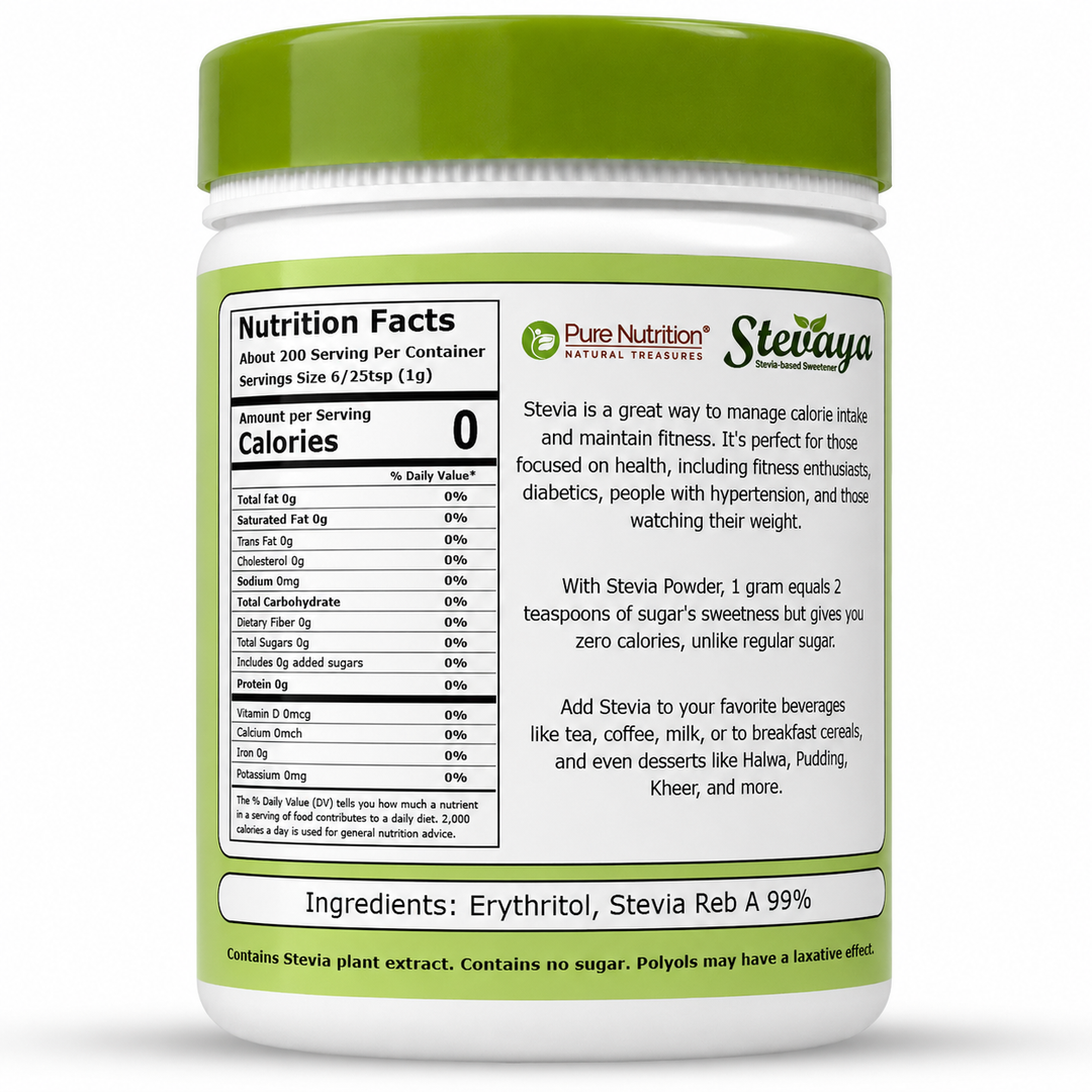 Stevaya Natural Stevia Sweetener – 200g | Zero Calorie Sugar Substitute