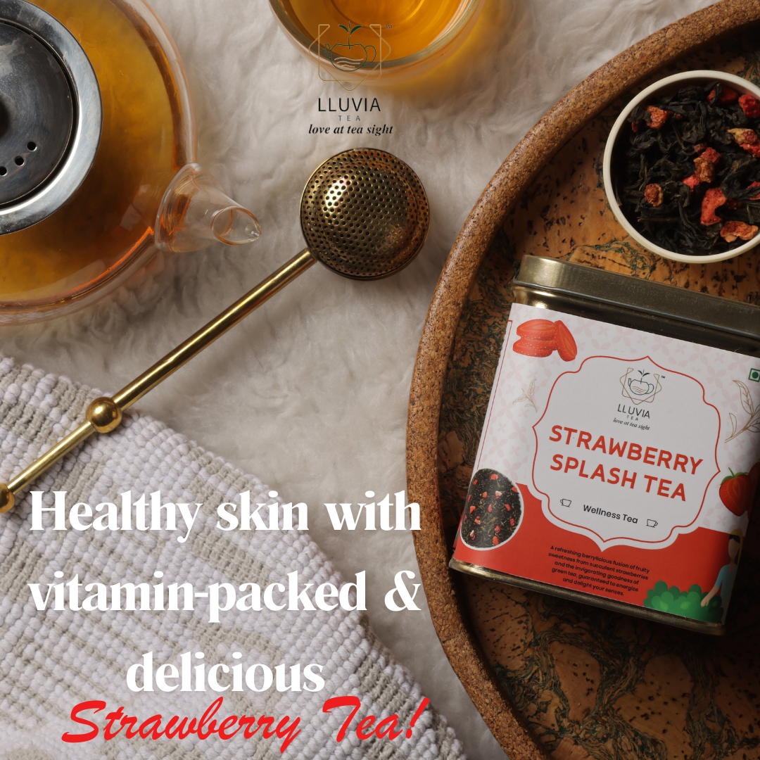 Lluvia Tea Strawberry Splash Tea - Mood Enhancement | Bone Health | Blood Sugar Regulation (50 gm)