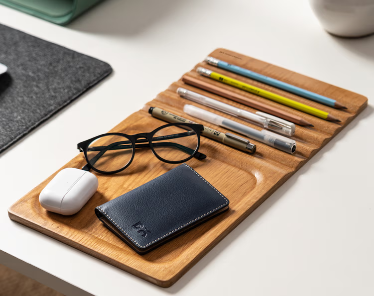 Striate Wooden Tray