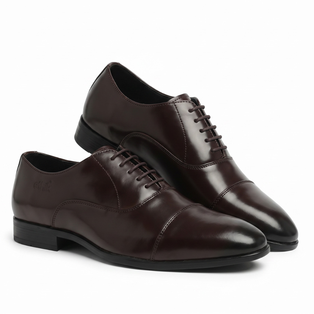 Suit Up Brown Cap-Toe Oxford Shoes