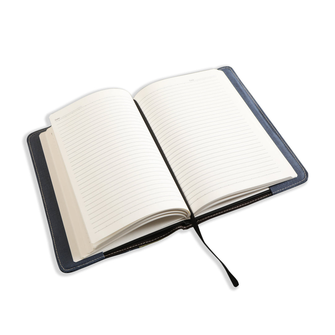 The Label GAIA Hemp A5 Non-Dated Notebook with Cover (Blue and Olive)