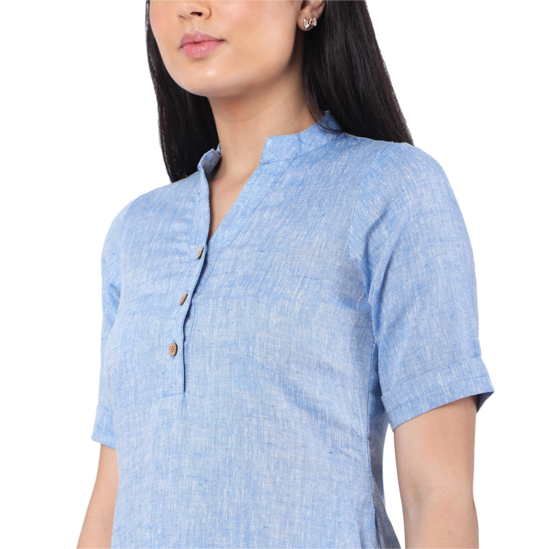 The Label GAIA Hemp Denim Blue Dress