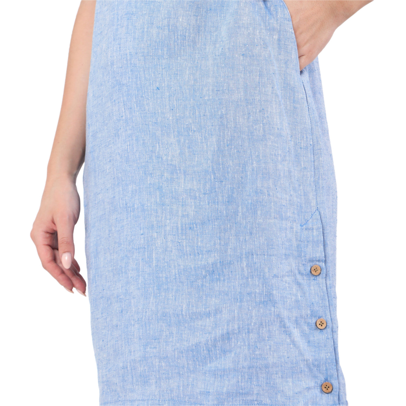 Hemp Denim Blue Midi Dress