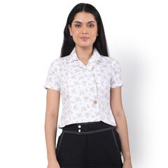 The Label GAIA Hemp Printed Blazer Top