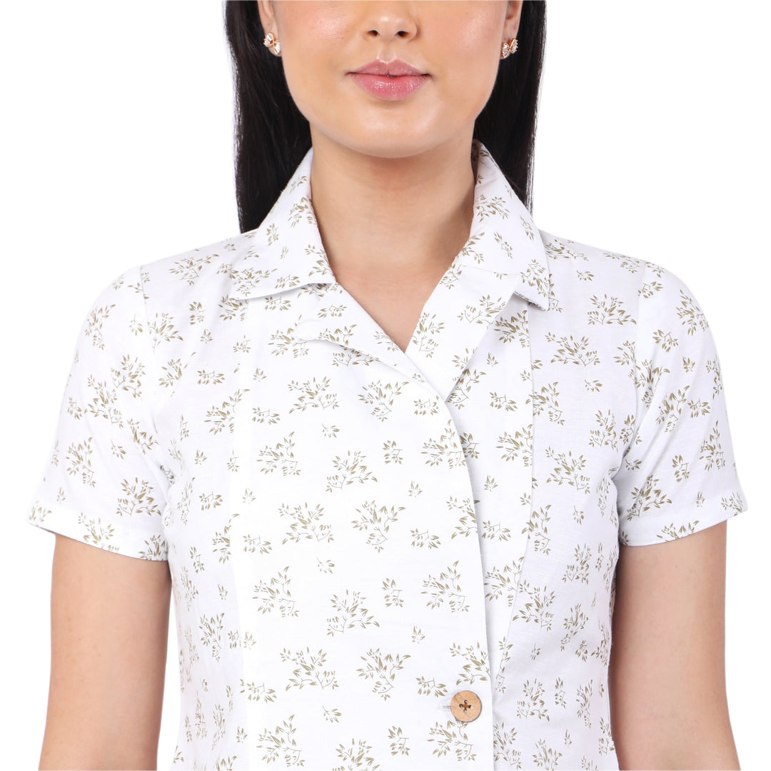 The Label GAIA Hemp Printed Blazer Top