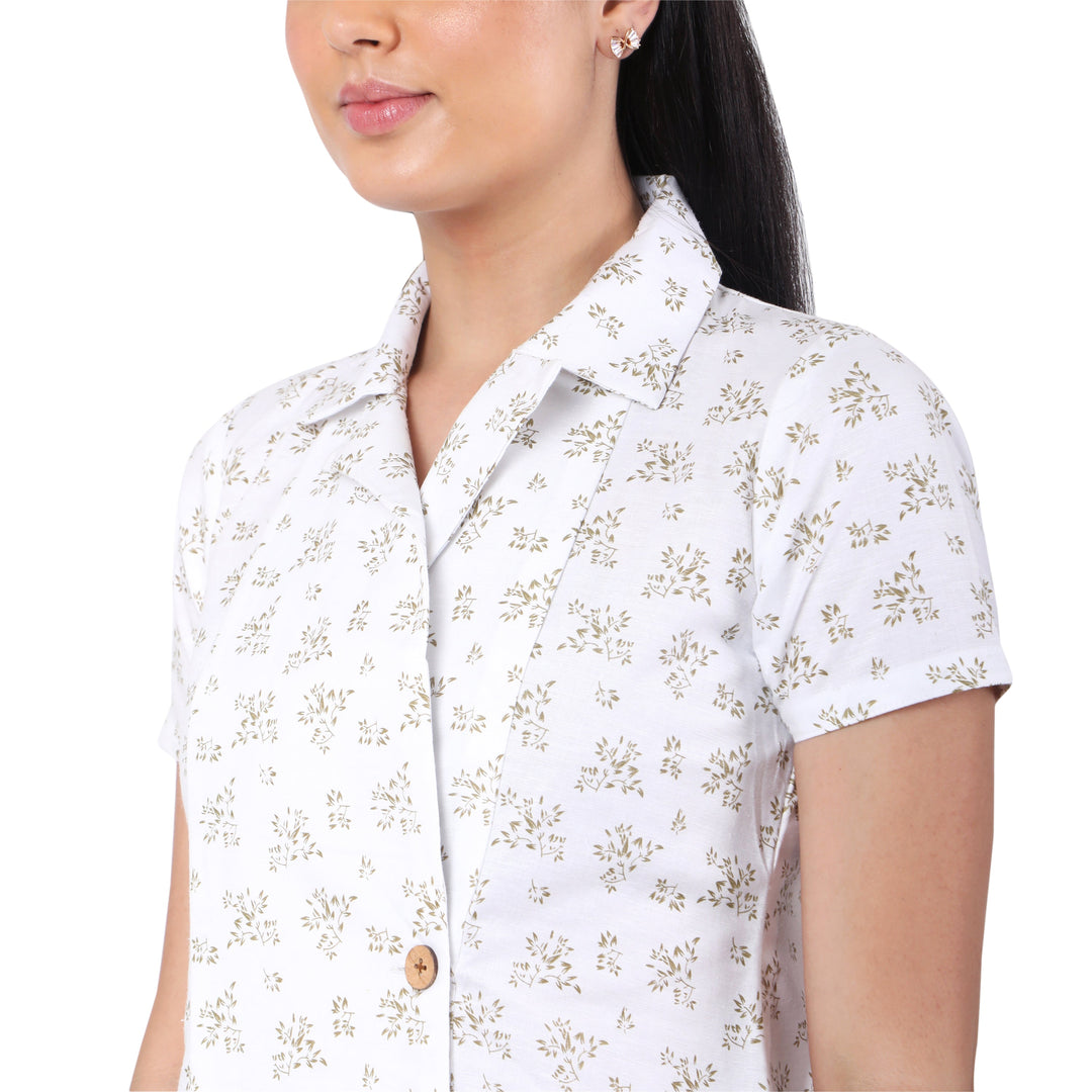 The Label GAIA Hemp Printed Blazer Top