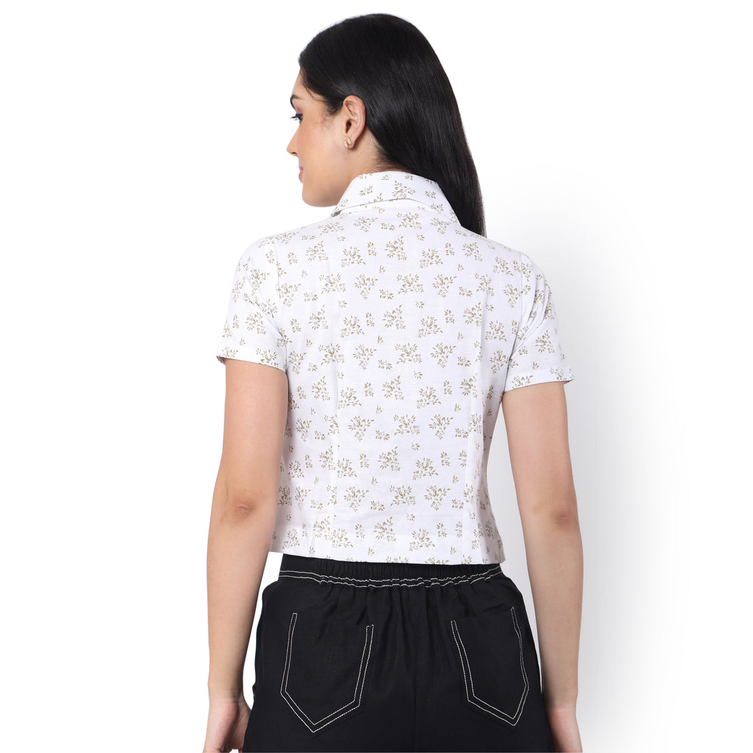 The Label GAIA Hemp Printed Blazer Top