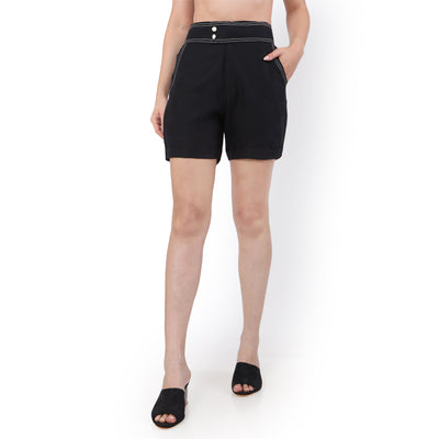 Women's Hemp Black Shorts