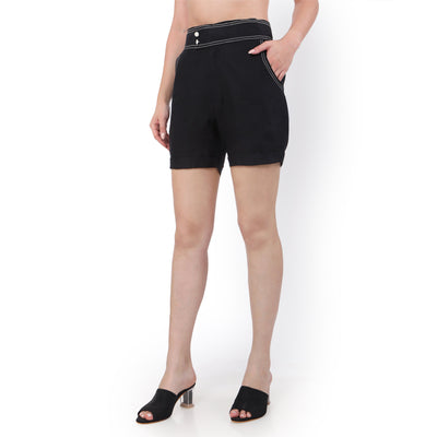 Women's Hemp Black Shorts