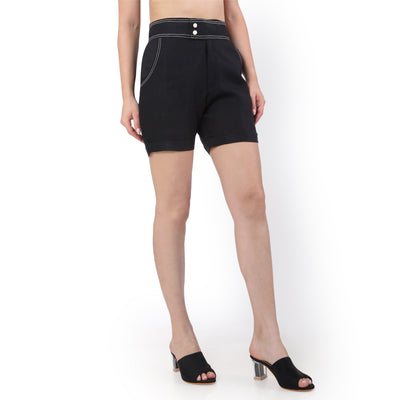 Women's Hemp Black Shorts