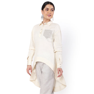 Women's Hemp Cream A-Line Top