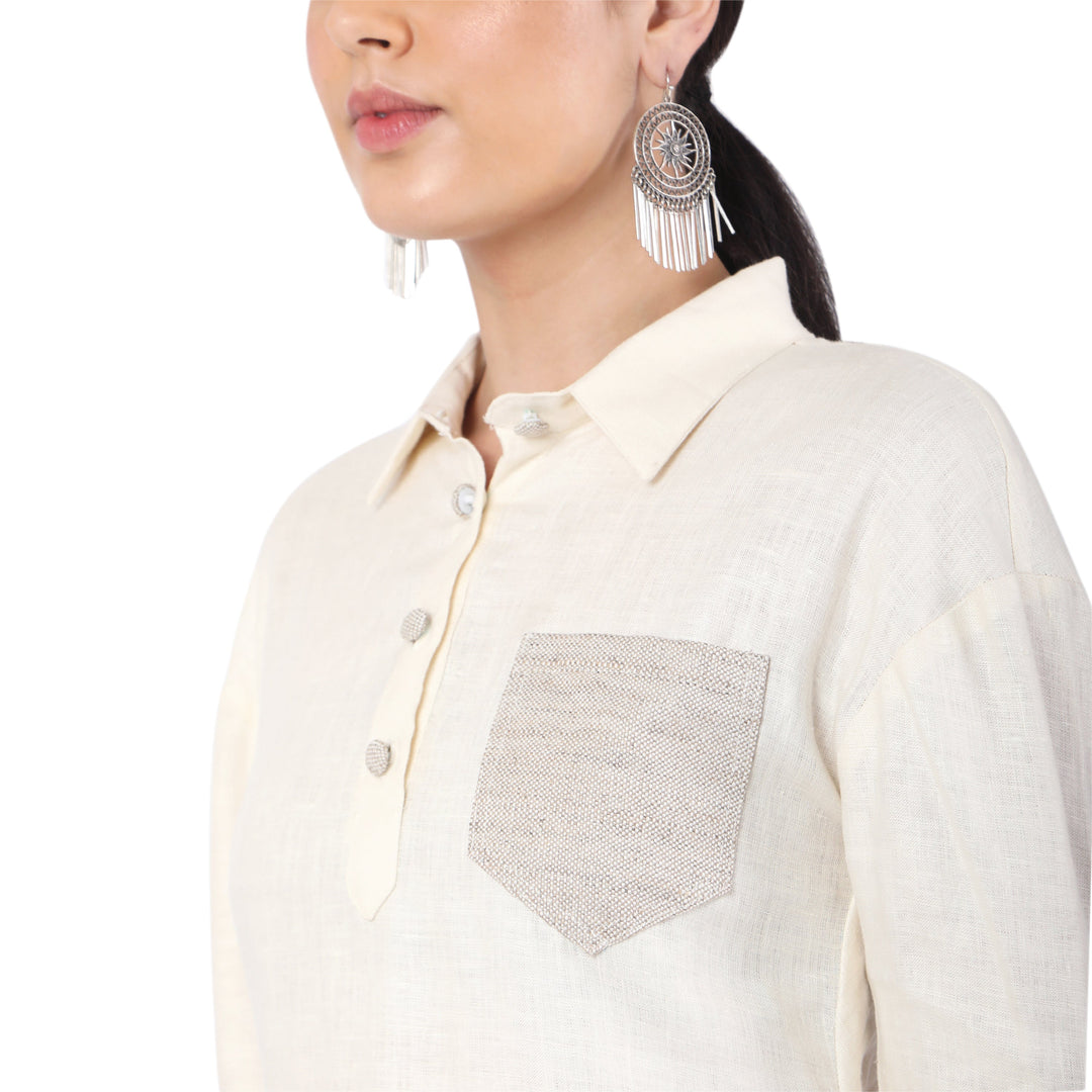 The Label GAIA Hemp Cream A-Line Top
