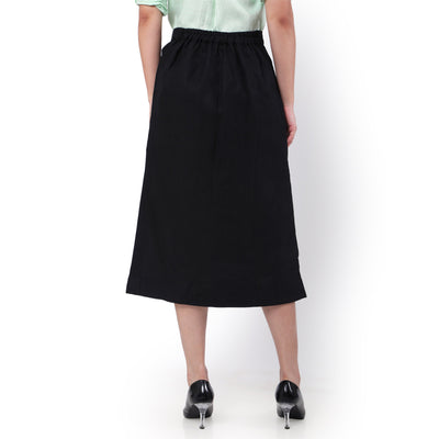 Women's Hemp A-Line Black Skirt