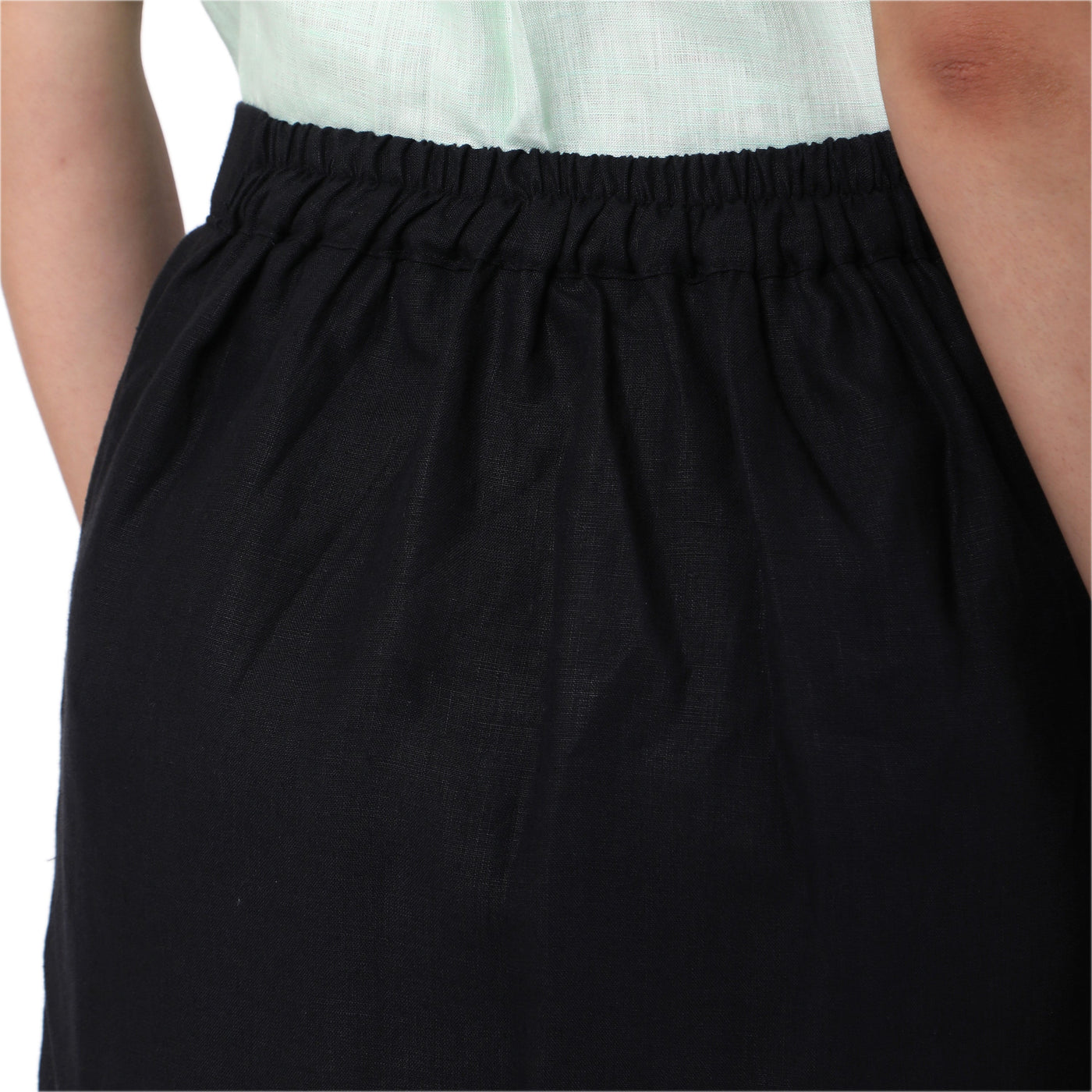 Women's Hemp A-Line Black Skirt