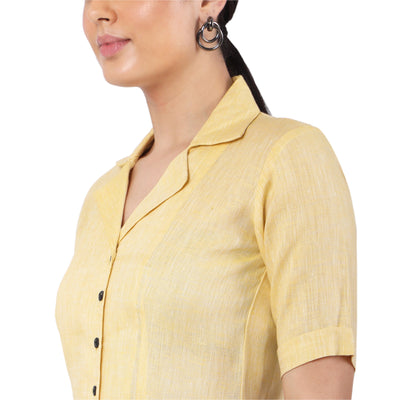 Women's Hemp Yellow Pallazo and Shirt Co-ord Set
