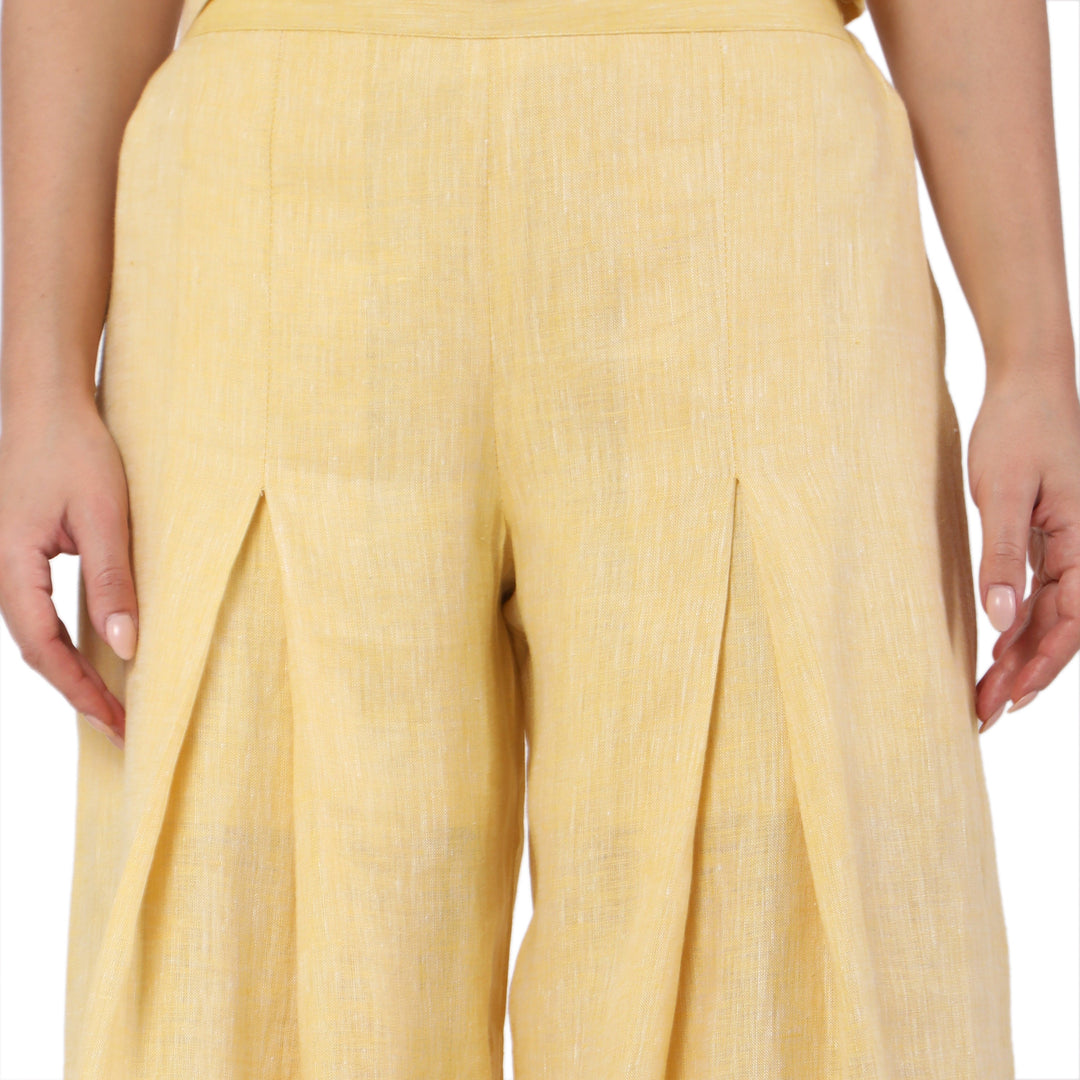The Label GAIA Hemp Yellow Pallazo And Shirt Co-Ord Set