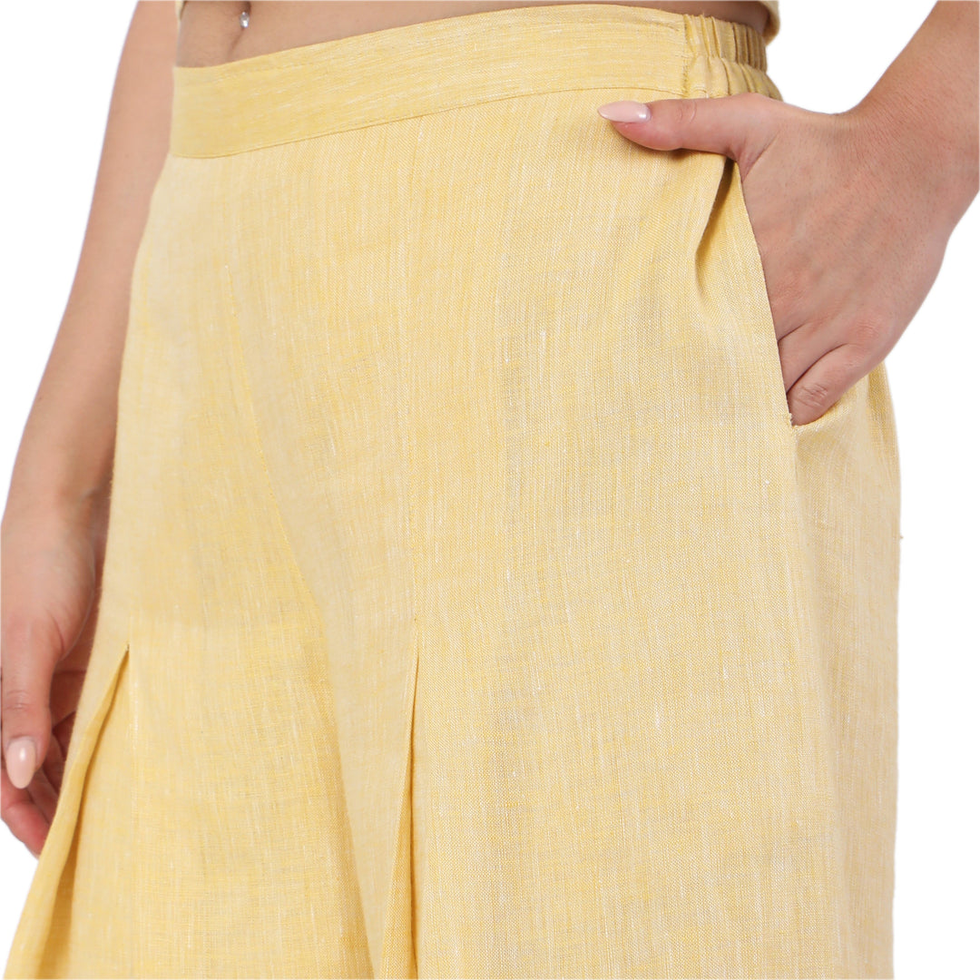 The Label GAIA Hemp Yellow Pallazo And Shirt Co-Ord Set