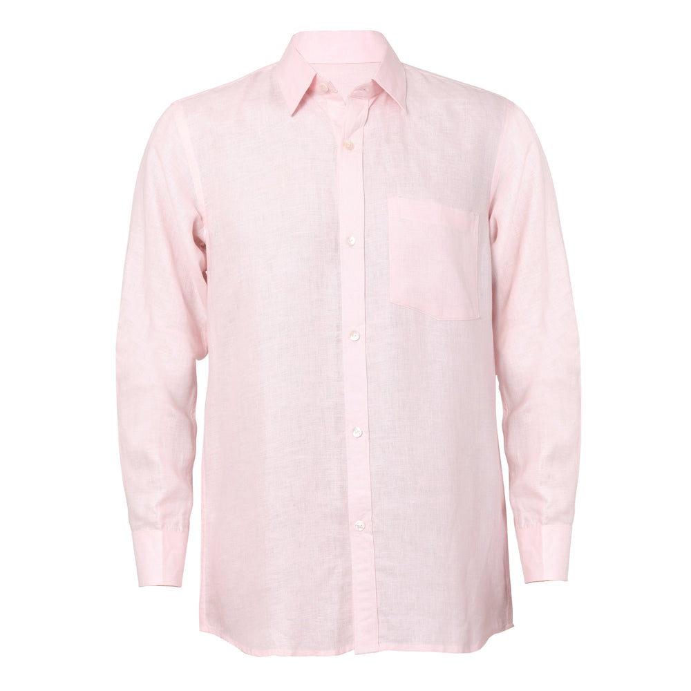The Label Gaia Men Solid Formal Shirt | Hemp | Pink