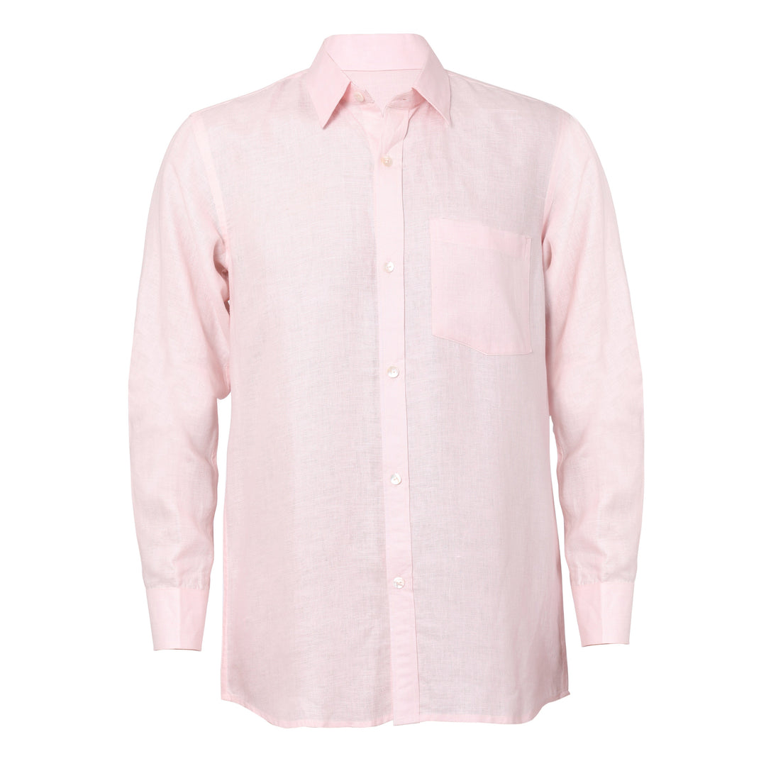 The Label Gaia Men Solid Formal Shirt | Hemp | Pink