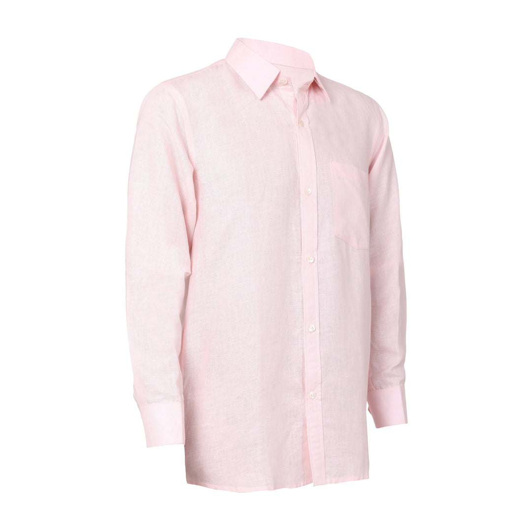 The Label Gaia Men Solid Formal Shirt | Hemp | Pink