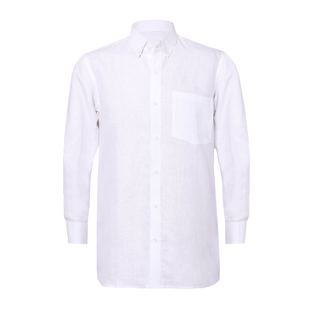 The Label GAIA Men Solid Hemp White Formal Shirt