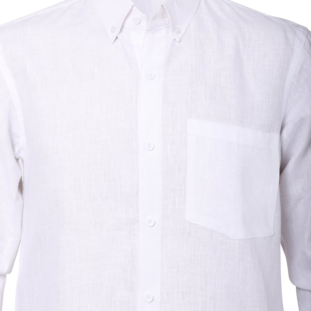 The Label GAIA Men Solid Hemp White Formal Shirt