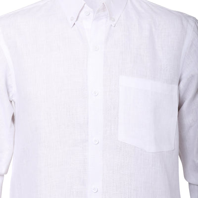 Men Solid Hemp White Formal Shirt