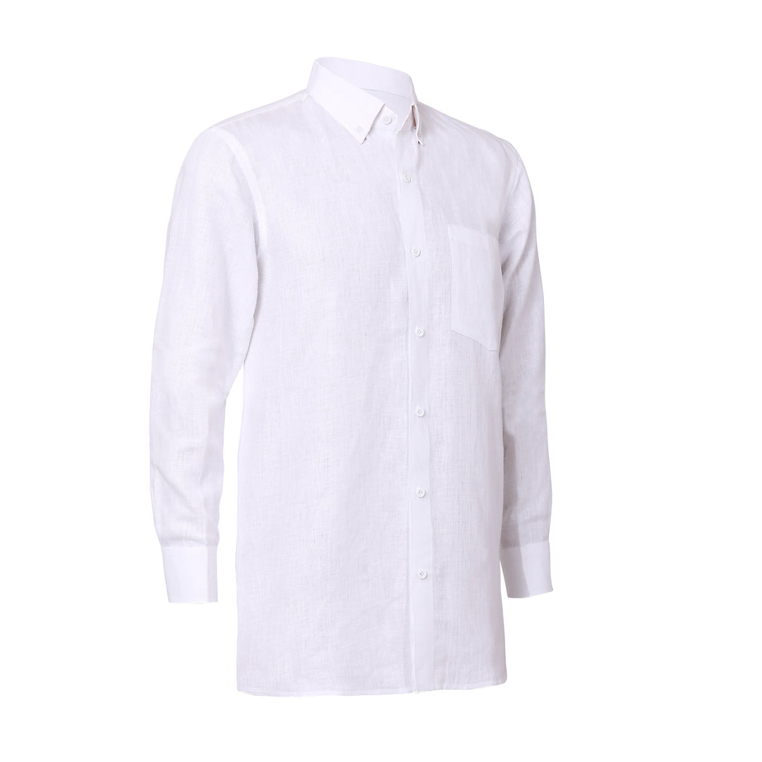 The Label GAIA Men Solid Hemp White Formal Shirt