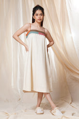 Striped Legacy - Spaghetti Styled Slow Fashion Applique Dress