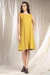 Khadi Cascade- Handmade Relaxed Fit Mid-Length Dress