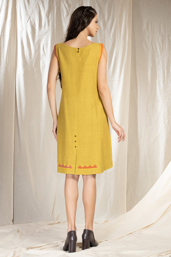 Khadi Cascade- Handmade Relaxed Fit Mid-Length Dress