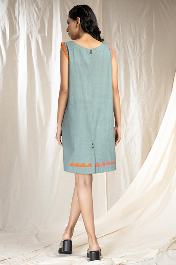 Khadi Cascade- Handloom Relaxed Fit Mid-Length Dress