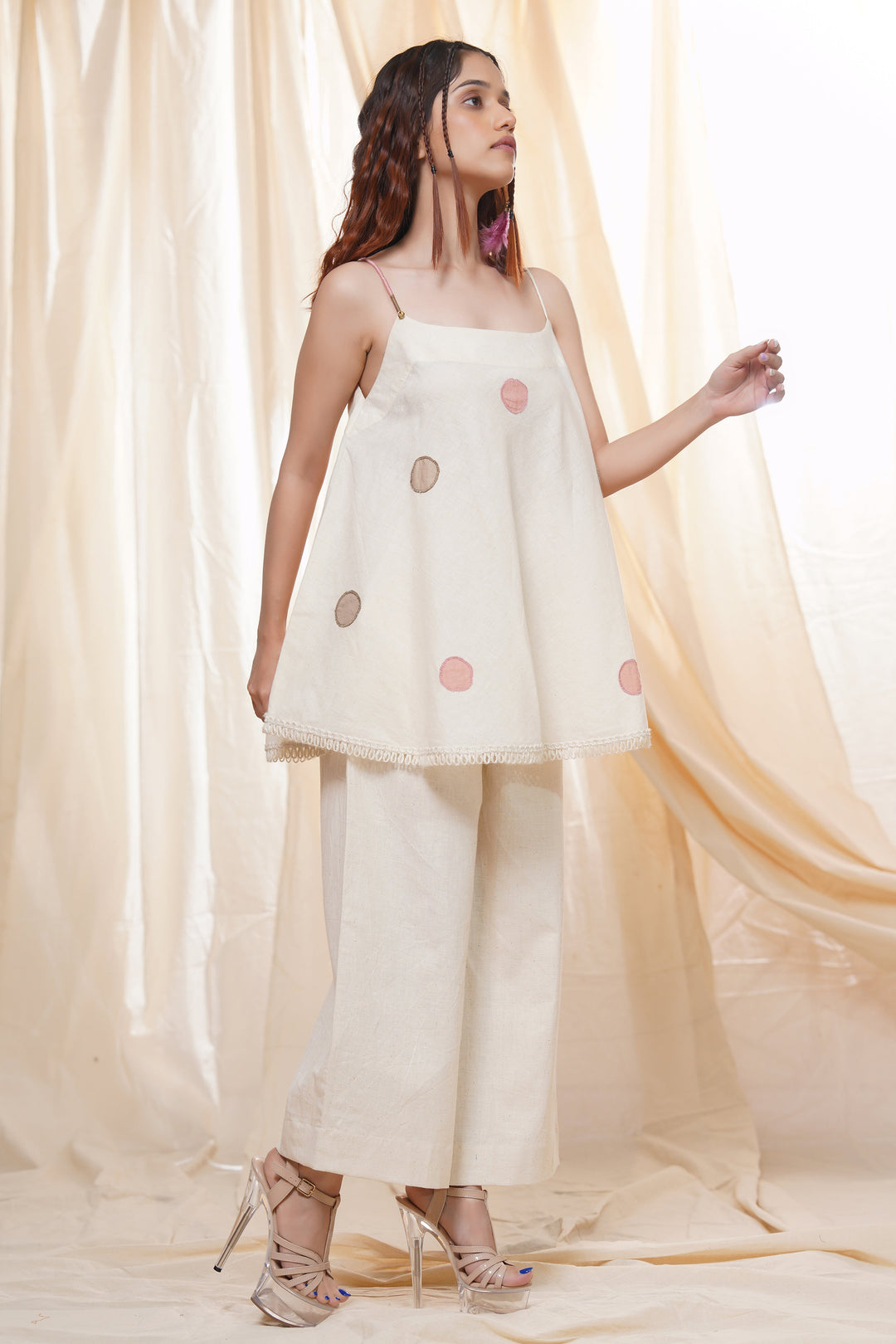 Subtle Dots- Plastic Free Polka Spaghetti Co-Ord Set