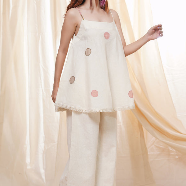 Subtle Dots- Plastic Free Polka Spaghetti Co-Ord Set