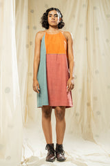 Soft Neutrals- Color Blocked Non-Toxic Sleeveless Dress